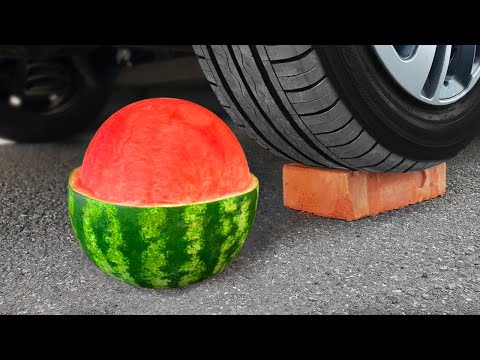 Car vs Giant Watermelon | Crushing Crunchy & Soft Things by Car!