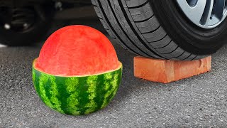 Car vs Giant Watermelon | Crushing Crunchy & Soft Things by Car!