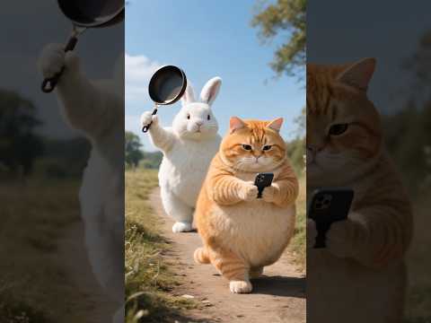 The fat orange cat was eaten by the rabbit. #funny #cat