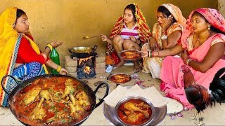 नईकी बहुरिया ने ससुराल में पहली बार बनाया मुर्गा-भात, तो देखिए पूरा परिवार खुश होकर कैसे खाता है