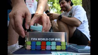 YouTube video thumbnail: Soccer Fans Swap 'Sold out' World Cup Album Stickers in Madrid