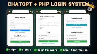 How To Use ChatGPT To Create A PHP Login System [With Email Confirmation]