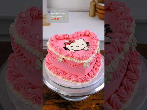 Hello kitty cake! What character should I make next? Cake decorating #hellokitty #cakedecorating