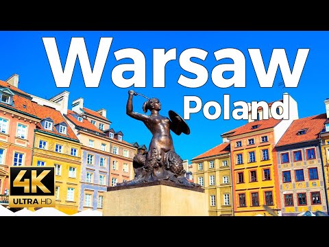 Warsaw, Poland Walking Tour (4k Ultra HD 60 fps) - With Captions