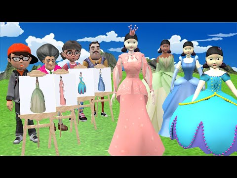Scary Teacher 3D vs Squid Game Dressing Princess Style Beautiful Nice or Error 5 Times Challenge