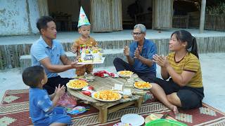 Đậu's first birthday with Dad – A joy for the little ones.