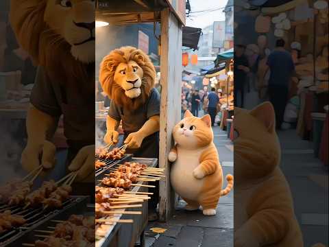 बिल्ली ने शेर को चकमा लगाया #shoorts #animals #catshorts