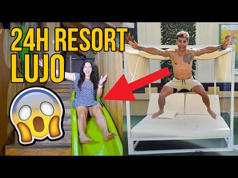 24 HORAS viviendo en RESORT de LUJO ULTRA TODO INCLUIDO(🤯Hay atracciones en la habitación)