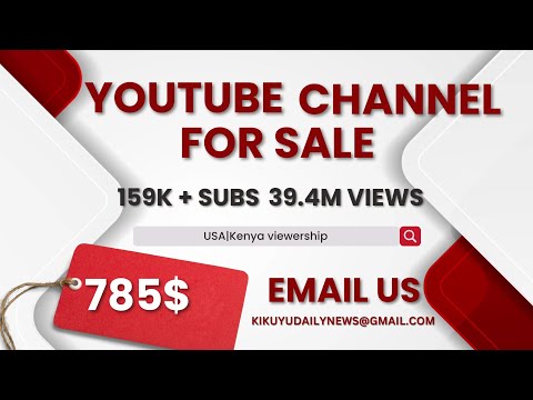 YOUTUBE CHANNEL FOR SALE. PLEASE CONTACT US VIA EMAIL ADDRESS ABOVE