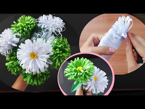 สอนทำดอกไม้กระดาษ 🌼| How to make Very Easy and simple paper Flowers