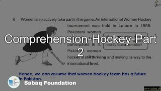 Comprehension-Hockey-Part 2