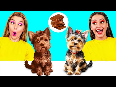 Real Food vs Chocolate Food Challenge | Funny Situations in Kitchen by DaRaDa Challenge