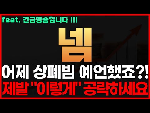 [넴 코인] 긴급! 어제 상폐빔 예언했죠?! 제발 "이렇게" 공략하세요 넴코인전망 넴코인시세 넴코인목표가 넴