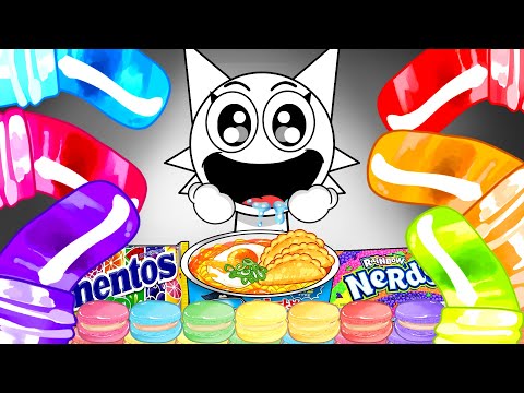 Incredibox Sprunki : Best of Rainbow Desserts Foods Mukbang with WENDA | ASMR MUKBANG ANIMATION