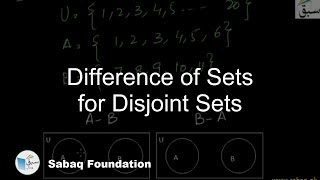 Difference of Sets for Disjoint Sets