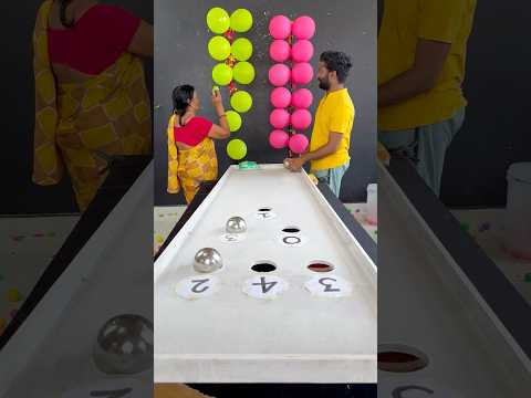 Roll Steel Ball Burst Balloon Challenge #shorts