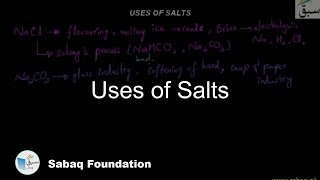 Uses of Salts