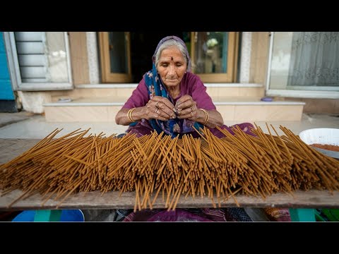 How Indian Women Make Incense Sticks at Home | Traditional Agarbatti Making Process