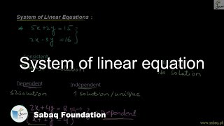 System of linear equation