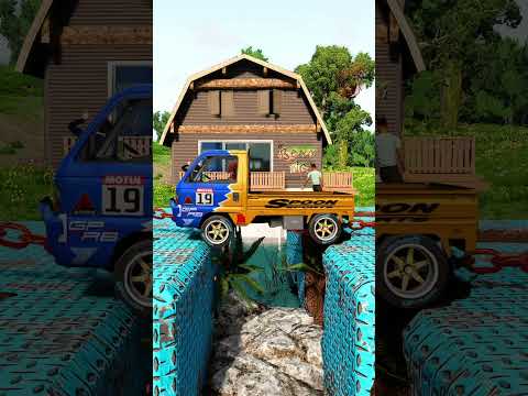 Tractor Tow Small Truck vs Gap Concrete #short #beamng #beamngdrive #beamngcrashes #trucksvs
