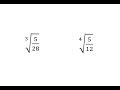Simplifying Roots and Rationalizing Denominators