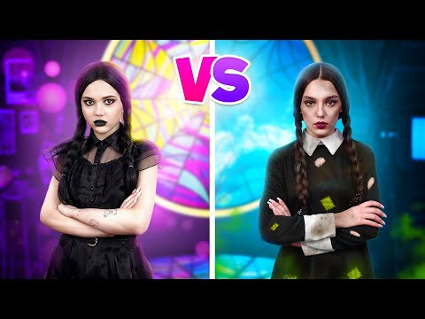 ¡Chica Gótica Rica VS Pobre! ¿Cómo Convertirse en Merlina Addams?