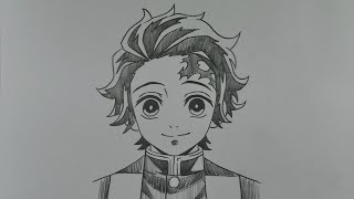 Cara Menggambar Tanjiro dari Anime Demon Slayer - Kimetsu no Yaiba