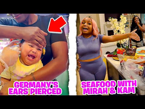 TOOK BABY GERMANY TO GET HER EARS PIERCED! 😍 +  MADE SEAFOOD WITH MIRAH AND KAM❤️