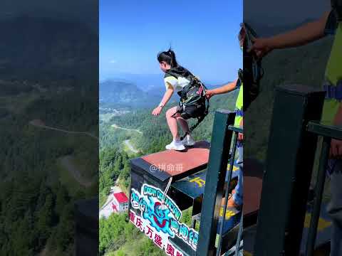 Bungee Jumping With Rope In Beautiful Place:Asmr Bungee Jumping#travel#funny