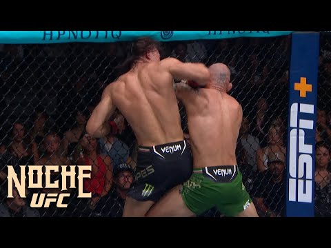 Diego Lopes drops Jean Silva with spinning elbow en route to TKO win at #NocheUFC | ESPN MMA