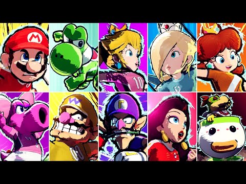 Mario Strikers: Battle League - All Characters Animations (DLC Included)