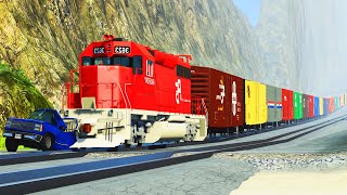 Freight Trains High-Speed Accidents Derailments #49 ✅ BEAMNG.Drive STREAM