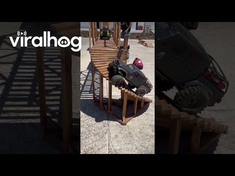RC Car Climbs Up Spiral Staircase || ViralHog