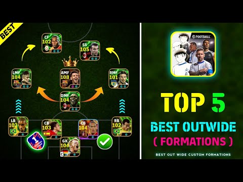 Top 5 Best Formations For Out Wide In eFootball 2025 Mobile || Best Out Wide Custom Formation 🔥😍