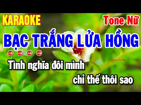 Karaoke Bạc Trắng Lửa Hồng Tone Nữ Nhạc Sống Trữ Tình Hay | Thanh Hải