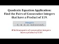 Consecutive Integers and Their Products
