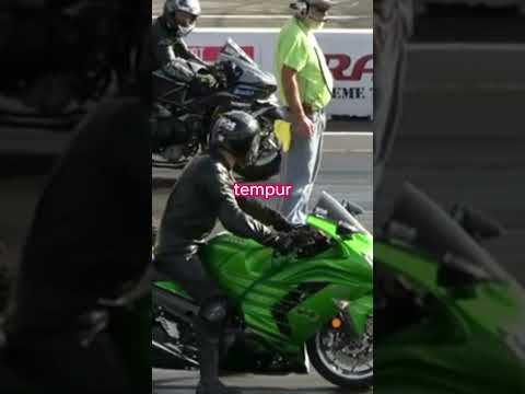 Dan Pemenangnya adalah Kawasaki Ninja. NINJA VS NINJA. Drag Race H2 VS ZX14.