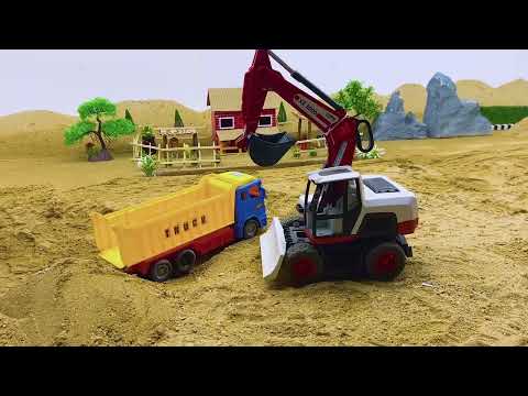 Top heavy truck filling road potholes | fully loaded sand truck in action