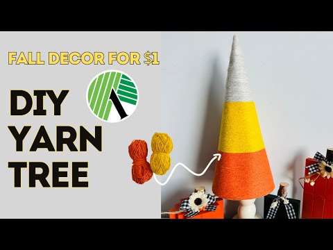 DIY Yarn Tree | Handmade Fall Decor with Cardboard & Dollar Tree Yarn