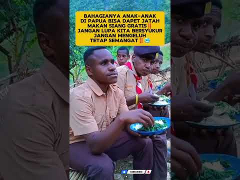 Anak-anak Papua Bahagia Makan Siang gratis ‼️#shorts #short #trending #new