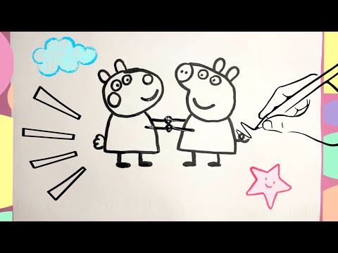 How to Draw Peppa Pig and Suzy Sheep Easy 🐷 Step By Step 🐷