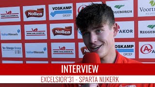 Screenshot van video Nick Paalman: "Het tempo is veel hoger" | Excelsior'31 - Sparta Nijkerk