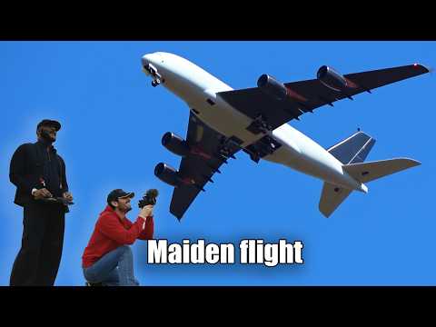 Flying the world's biggest RC Airbus A380 for the first time with Tyler Perry