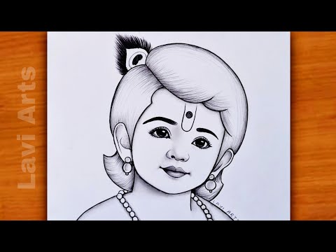 How to draw Easy Krishna Drawing | Krishna drawing | Drawing Pictures | Chitra | Easy drawing