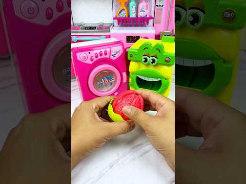 Washing Machine Eating Orange Set Toys, Satisfying With Unboxing Miniature ASMR Videos
