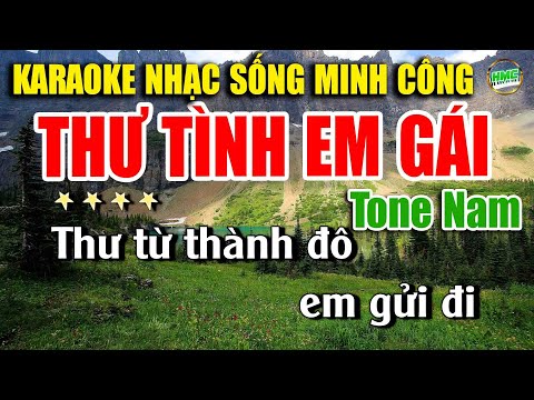 Karaoke Nhạc Trữ Tình Tone Nam Dễ Hát | Nhạc Vàng BOLERO Tuyển Chọn – THƯ TÌNH EM GÁI