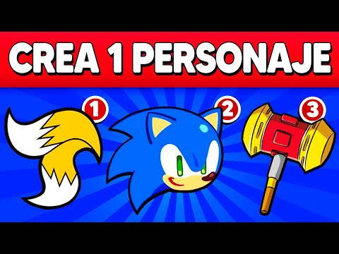 CREA TU PERSONAJE DE SONIC 😀 Personajes de Sonic 3💎Sonic🦊Tails🖤Shadow🔴Knuckles🌷Amy Rose🤖Robotnik