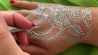 Very Elegant and beautiful Silver henna design for weddings || make your wedding special with henna