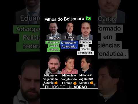 A diferença entre os filhos de BOLSONARO e Lula.