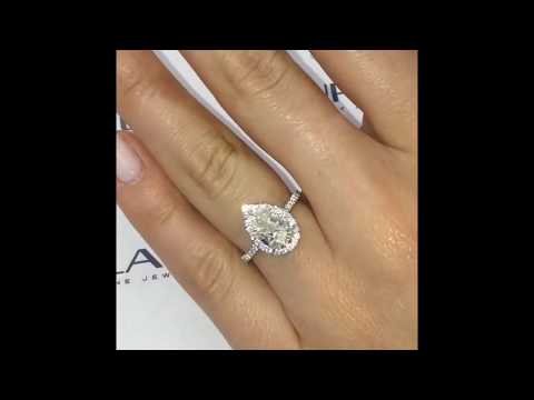 1.71 ct Pear Shape Diamond Halo Ring